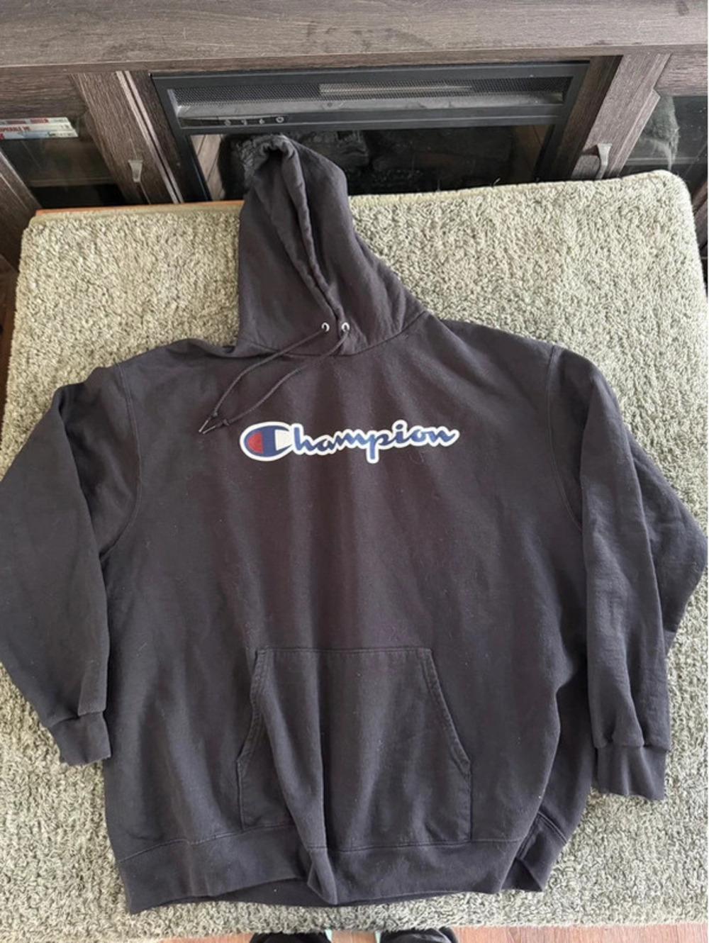 Champion Black Pullover Hoodie Sweatshirt 3XL